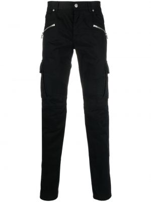 Pantalon cargo en coton avec poches Balmain noir