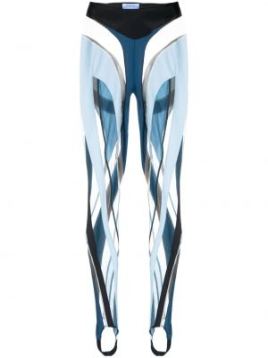 Przezroczyste legginsy z nadrukiem w abstrakcyjne wzory Mugler