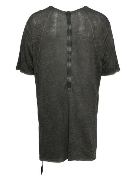 Lněné tričko na zip Isaac Sellam Experience šedé