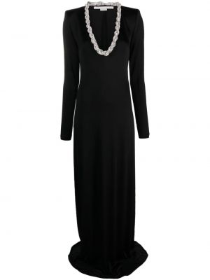 Křišťálové dlouhé šaty Stella Mccartney černé