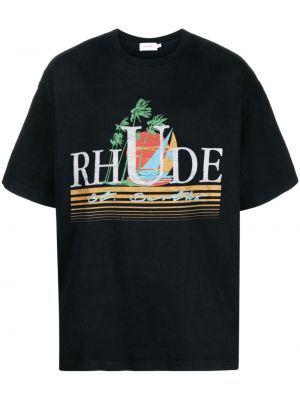Тениска с принт Rhude черно