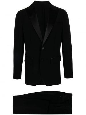 Svilena ukrojena obleka Dsquared2 črna