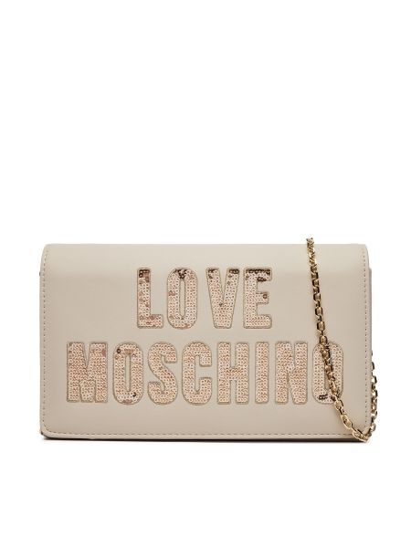 Чанта през рамо Love Moschino бежово