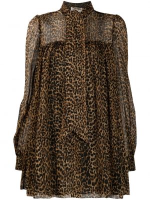 Blusa con estampado leopardo Saint Laurent marrón