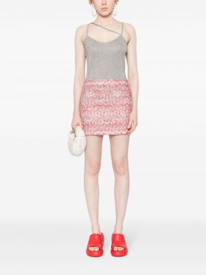 Pletené mini sukně Missoni růžové
