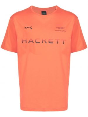 Тениска с принт Hackett оранжево