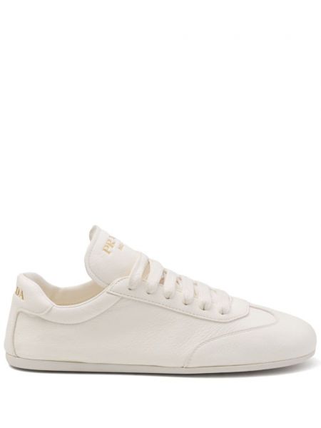 Δερμάτινα sneakers με σχέδιο Prada λευκό