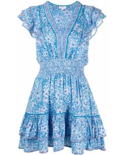 Платье мини с V-образным вырезом Poupette St Barth, синее