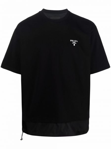 Camiseta con estampado Prada negro