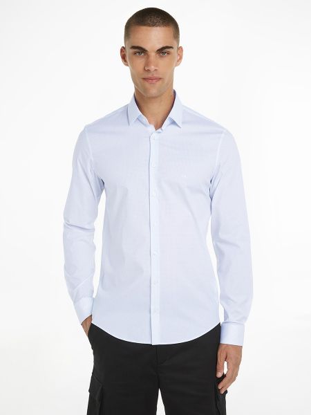 Camisa slim fit con estampado con estampado geométrico Calvin Klein blanco