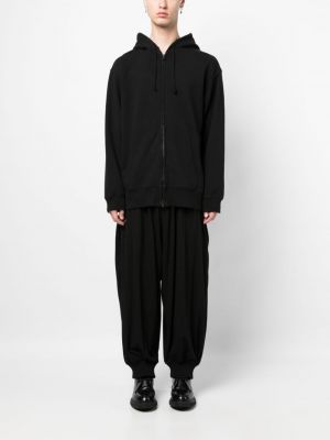 Kokvilnas saplēsti jaka ar kapuci Yohji Yamamoto melns