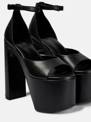Кожаные сандалии на платформе Balenciaga черные