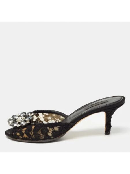 Sandały trekkingowe koronkowe Dolce & Gabbana Pre-owned czarne