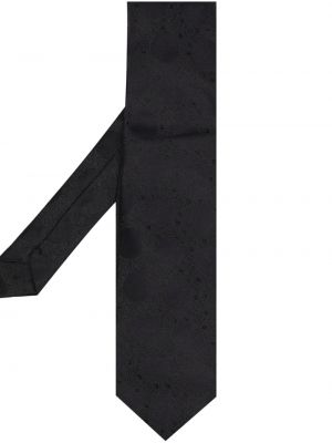 Czarny jedwabny krawat żakardowy Comme Des Garcons Homme Deux