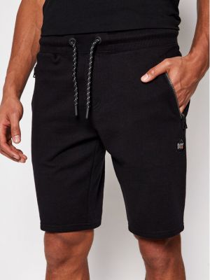 Pantaloni scurți de sport Superdry negru