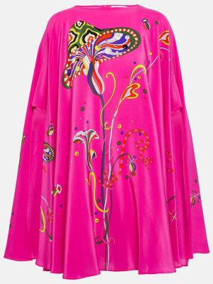 Mustriline siidist kleit Pucci roosa