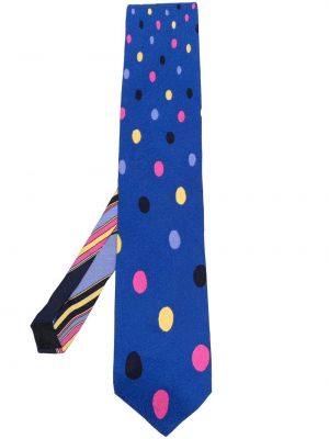 Taškuotas šilkinis kaklaraištis Versace Pre-owned mėlyna