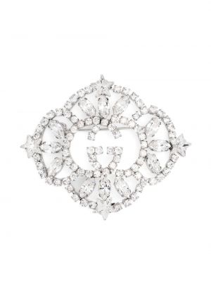 Srebrna broszka z kryształkami Gucci