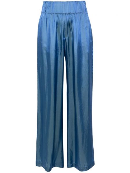 Pantalon droit en satin Aspesi bleu
