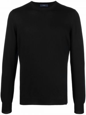 Плетен пуловер Fay черно