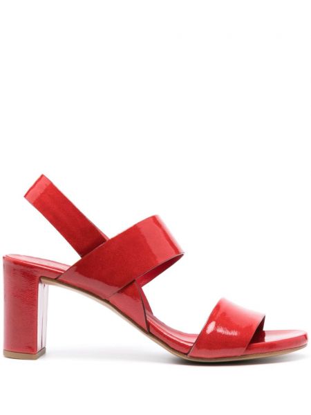 Kožne sandale od lakirane kože Del Carlo crvena