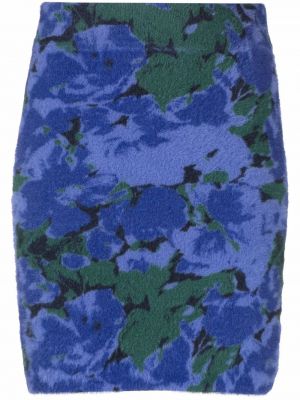 Falda ajustada de flores con estampado Rotate azul
