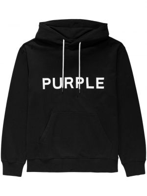 Bombažna jopa s kapuco s potiskom Purple Brand