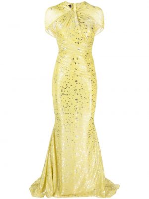Sukienka z nadrukiem Talbot Runhof żółta