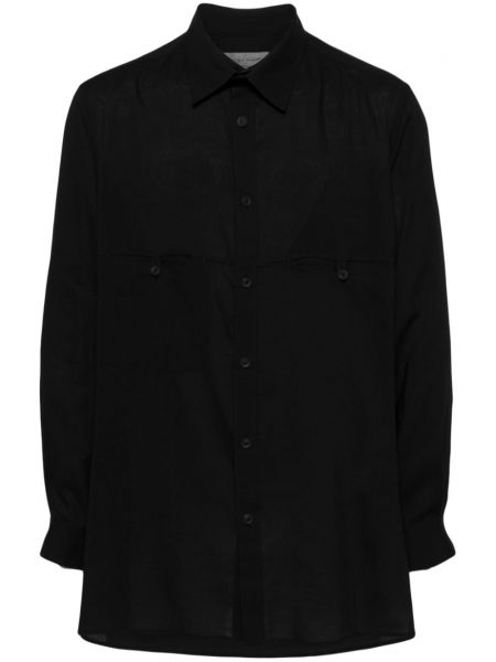 Košeľa na gombíky Yohji Yamamoto čierna