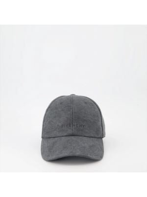Cappello con visiera ricamato di cotone di cotone Givenchy grigio
