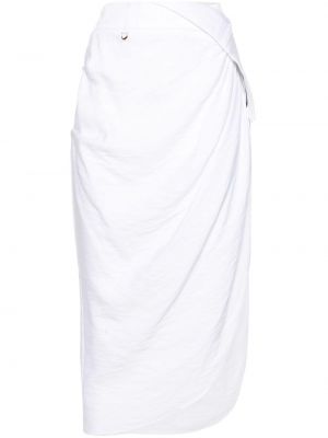 Asymetrické midi sukně Jacquemus bílé