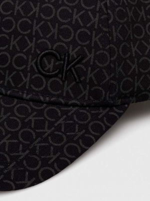 Czapka z daszkiem bawełniana Calvin Klein czarna