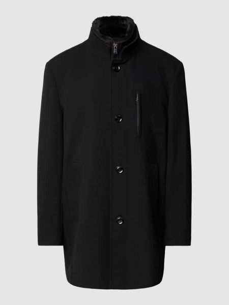 Czarny płaszcz Pierre Cardin