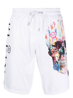 Strand trykt bermudashorts Philipp Plein hvit