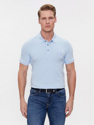 Polo marškinėliai slim fit Boss mėlyna