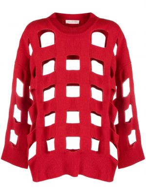 Vlnený sveter Valentino Garavani červená