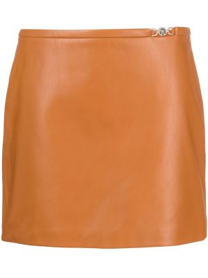 Kožená sukňa Versace hnedá