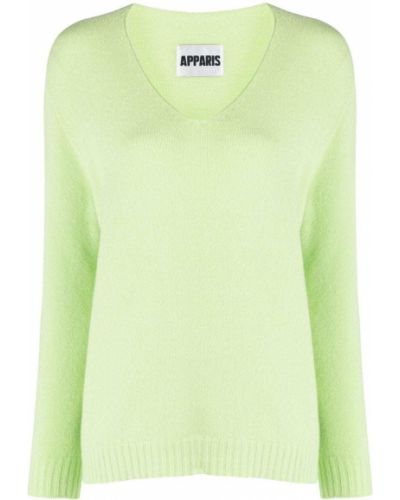 Jersey con escote v de tela jersey Apparis verde