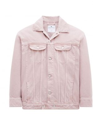 Pamučna traper jakna Courreges ružičasta