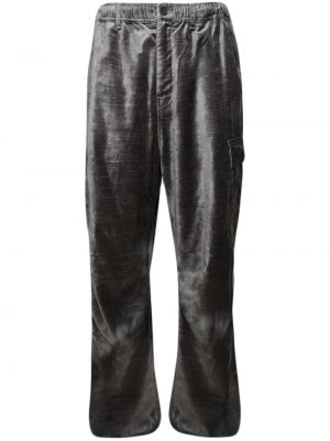 Obrabljene žametne kargo hlače iz rebrastega žameta 032c