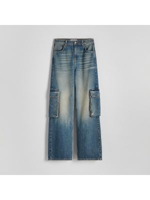 Voľné džínsy s vreckami Reserved modrá