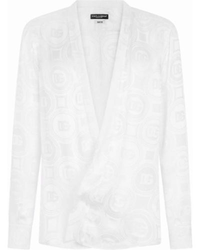 Košile s výstřihem do v Dolce & Gabbana bílá