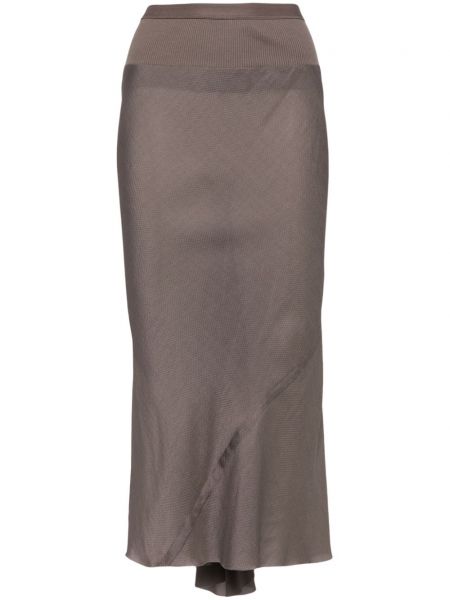 Drapovaný midi sukňa Rick Owens sivá