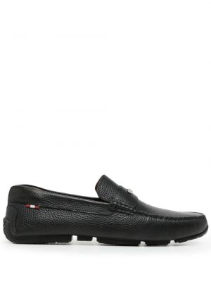 Skinn loafers Bally svart