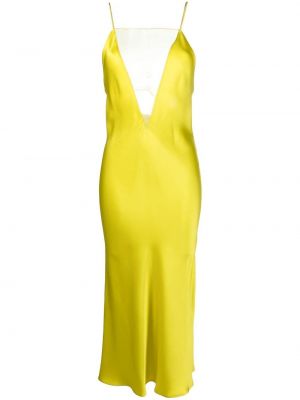 Прозрачна миди рокля Stella Mccartney жълто