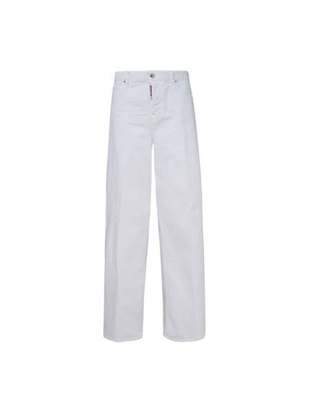 Spodnie relaxed fit Dsquared2 białe
