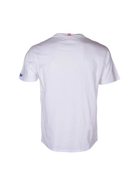Camiseta de algodón con estampado Mc2 Saint Barth blanco