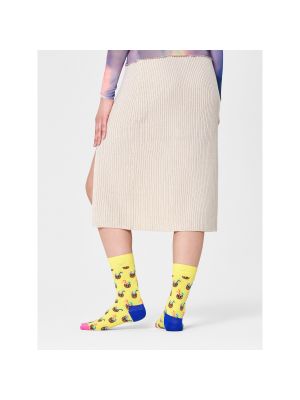 Ψηλές κάλτσες Happy Socks κίτρινο