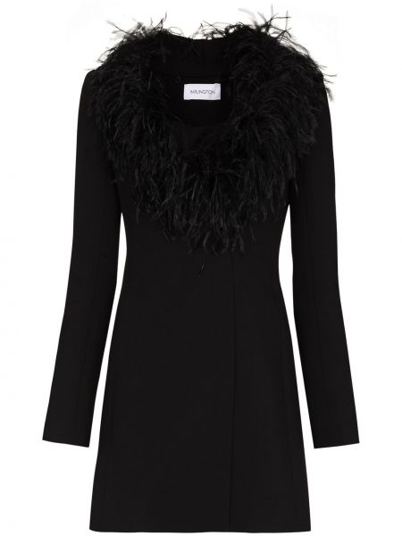 Mini vestido con plumas de plumas 16arlington negro
