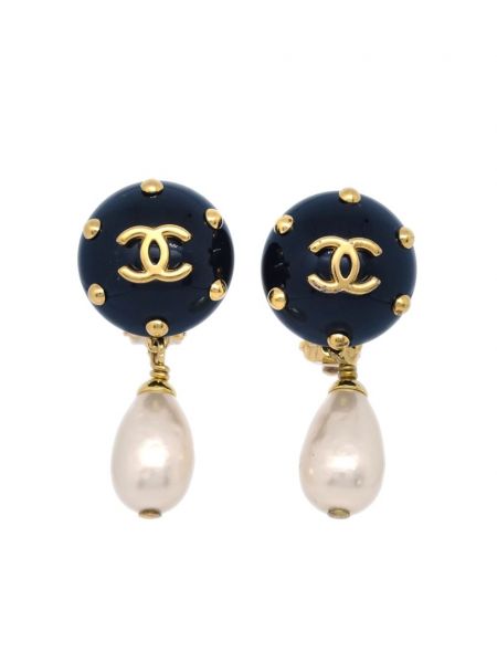 Piespraužami auskari ar pērļu Chanel Pre-owned